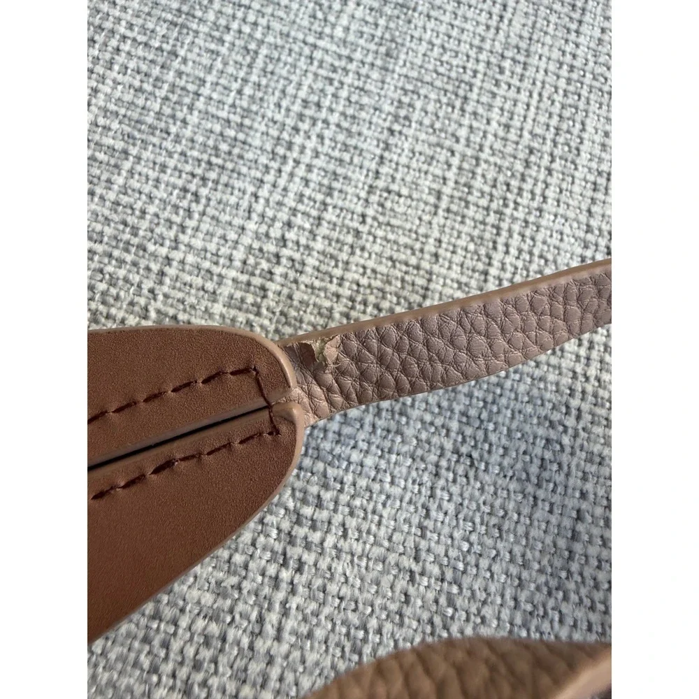 BCBGMAXAZRIA Tan Perforated Leather Obi Wrap Belt with Tassels XS S